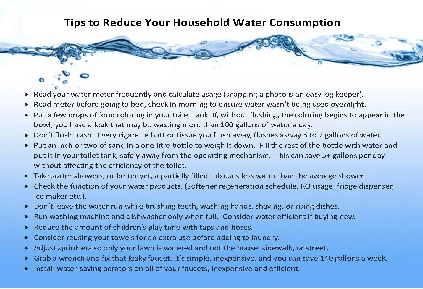 Water Conservation Tips 2021