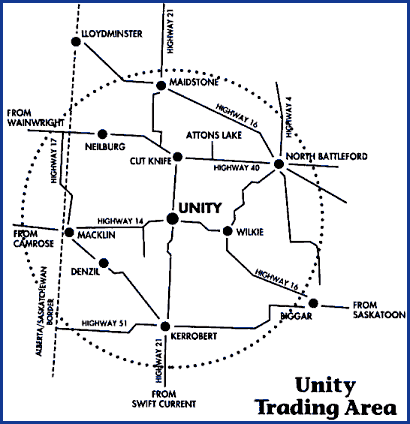Town of Unity area map